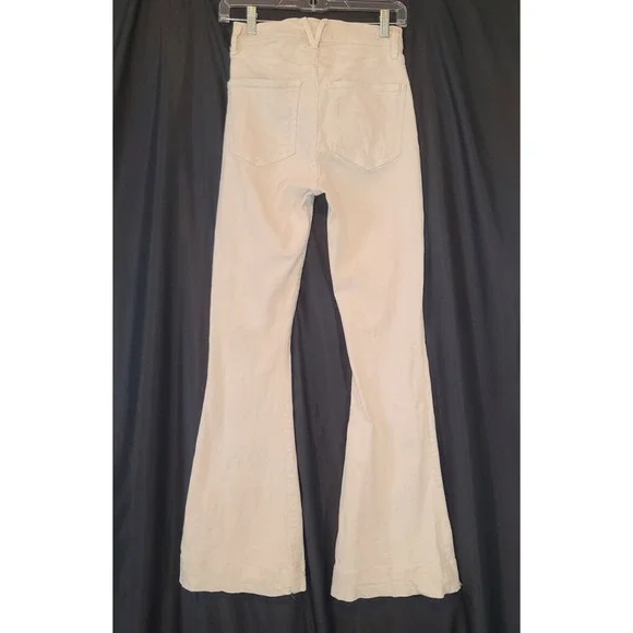 Veronica Beard Sheridan Exaggerated Flare Jeans Cream High Rise 26